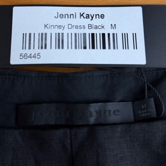 Jenni Kayne Kinney Dress Black Linen Square Neck Midi A Line Size M - Picture 5 of 11